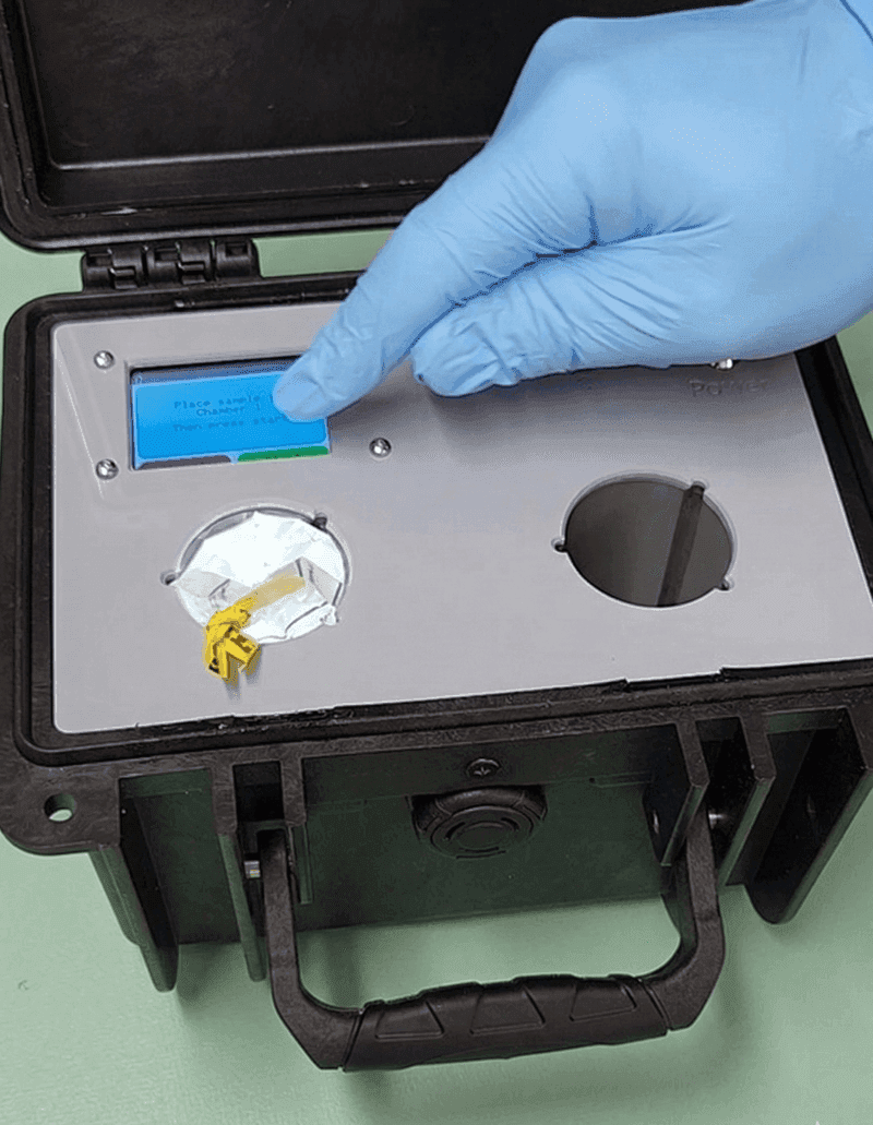 Bactosure device running an incubation cycle unattended on site.